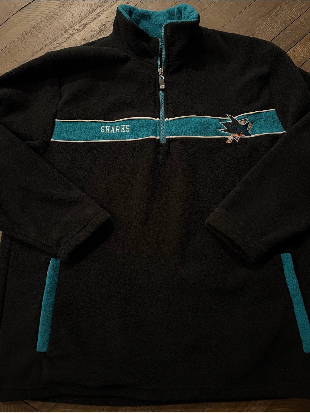 Vintage San Jose Sharks Old Time Hockey 1/4 Zip Fleece Size L